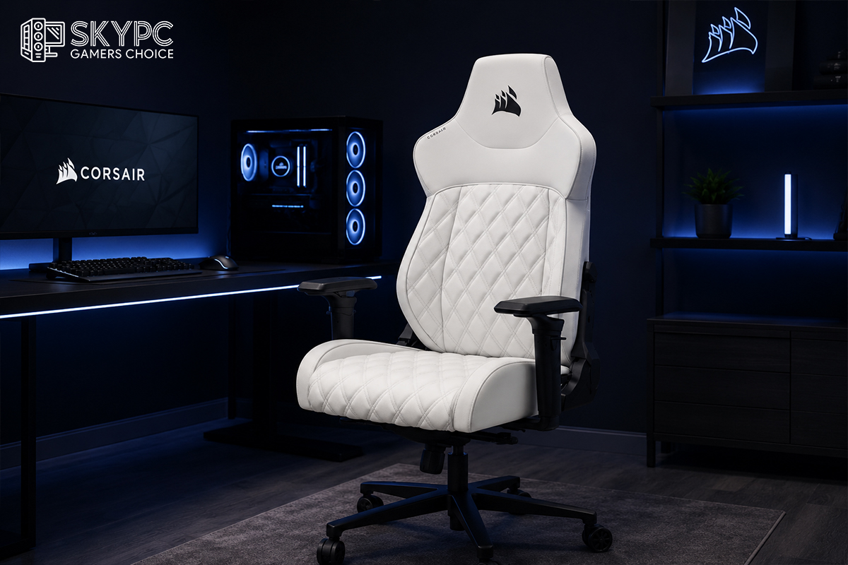 صندلی گیمینگ کورسیر TC500 LUXE FROST WHITE