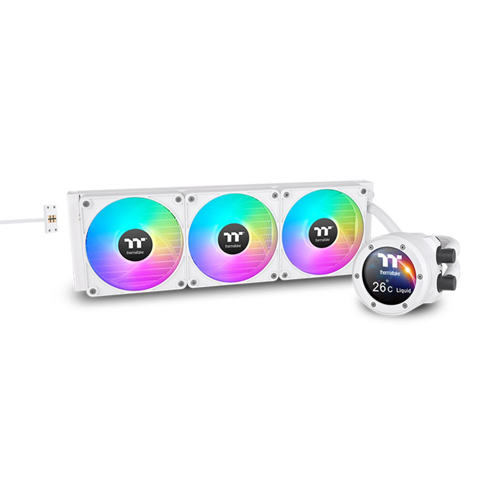 خنک‌کننده مایع ترمالتیک TH420 V2 Ultra EX ARGB Snow با رادیاتور 420 میلی‌متری و نمایشگر LCD دیجیتال 