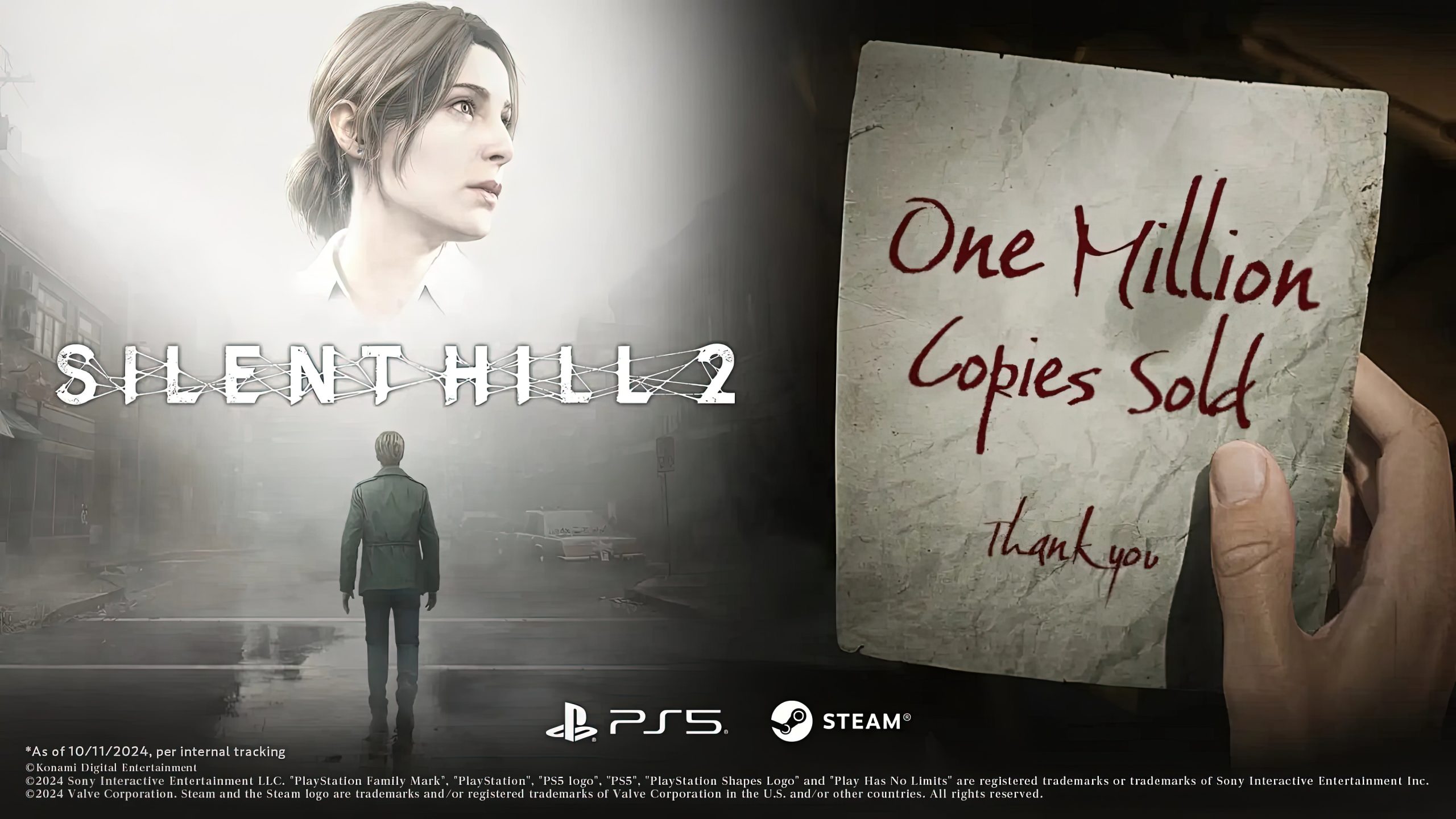 جیمز ساندرلند در Silent Hill 2 Remake در شهری تاریک و مه‌آلود، با چراغ‌قوه در دست میان خیابان‌های خالی پر از سایه‌های ترسناک حرکت می‌کند – نمایی از بازی ترسناک کامپیوتر